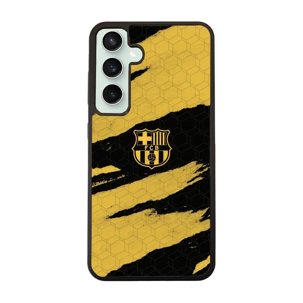 FC Barcelona Official 3D Phone Case Design Black and Yellow abstract stripes - Image 70