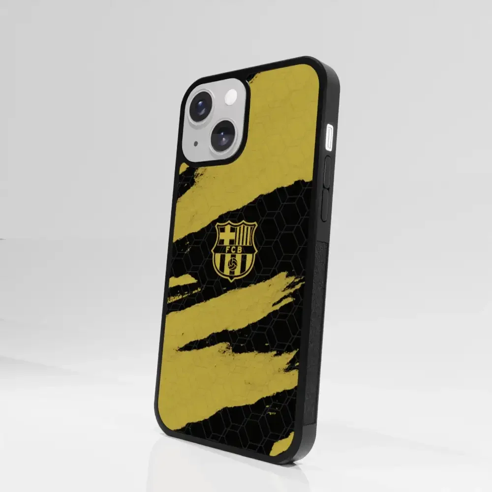 FC Barcelona Official 3D Phone Case Design Black and Yellow abstract stripes - Image 79