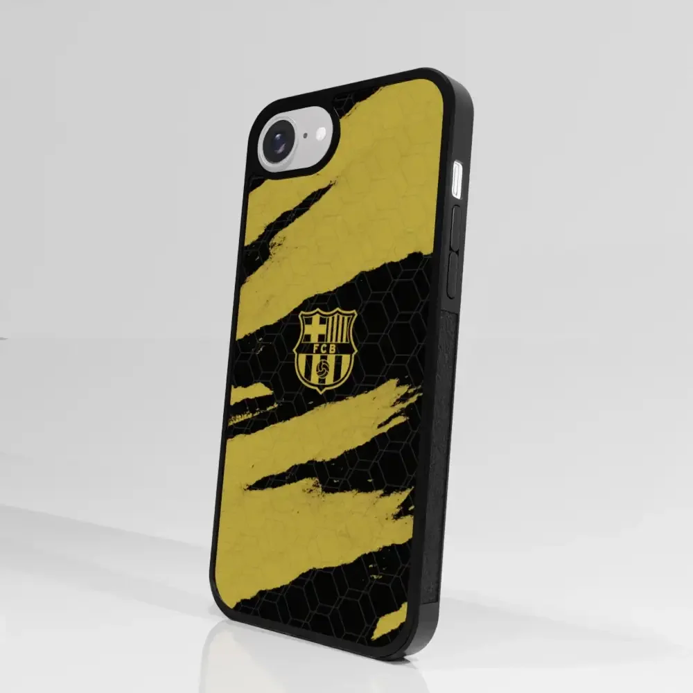 FC Barcelona Official 3D Phone Case Design Black and Yellow abstract stripes - Image 91