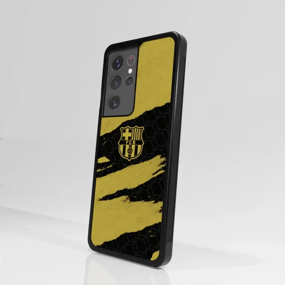 FC Barcelona Official 3D Phone Case Design Black and Yellow abstract stripes - Image 97