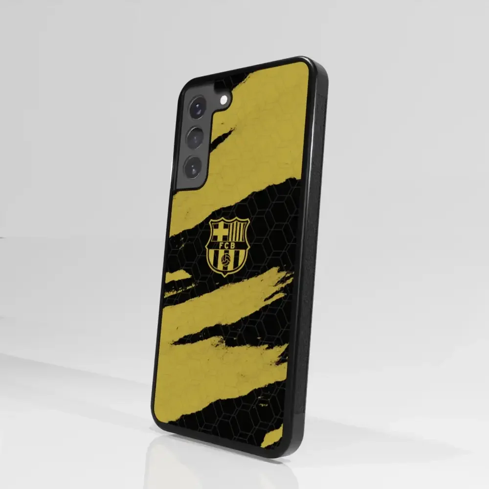 FC Barcelona Official 3D Phone Case Design Black and Yellow abstract stripes - Image 99