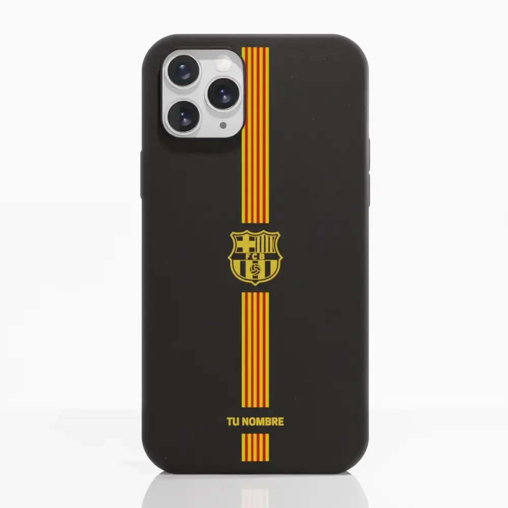 FC Barcelona Official Compostable Phone Case Yellow crest + stripes - Image 2