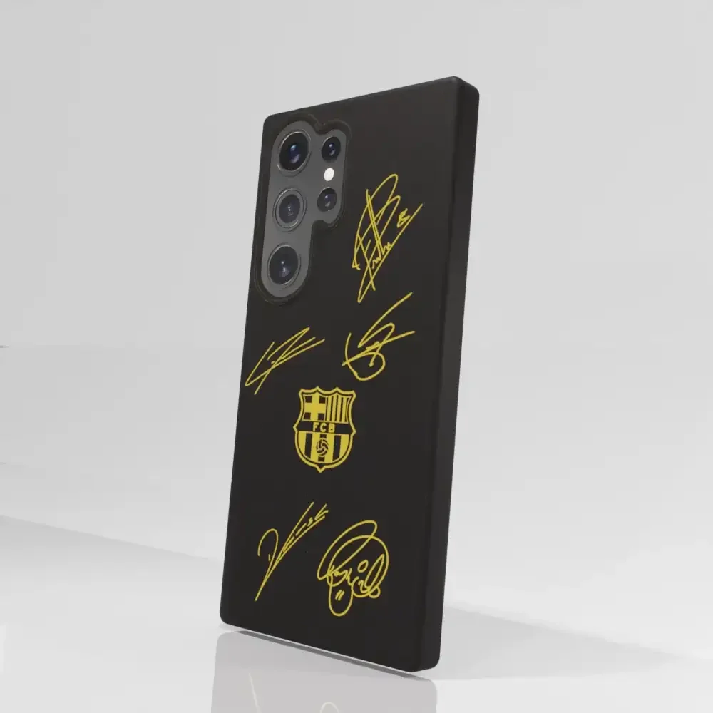 FC Barcelona Official Compostable Phone Case Design Yellow signatures - Image 79