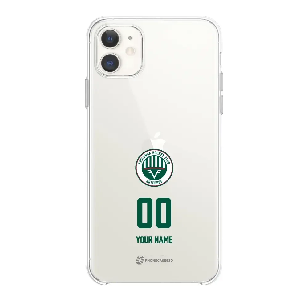Frölunda Hockey Official Clear Phone Case Name and Number in Green