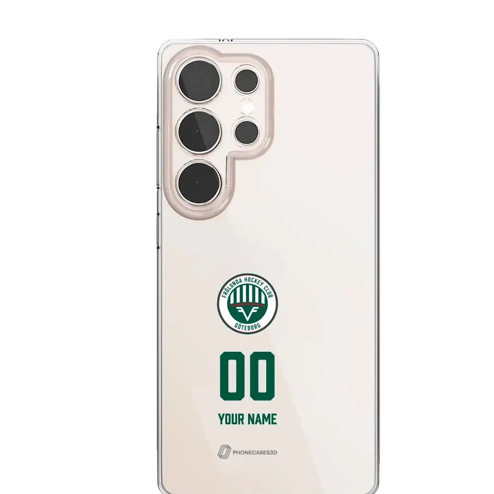 Frölunda Hockey Official Clear Phone Case Name and Number in Green - Image 31