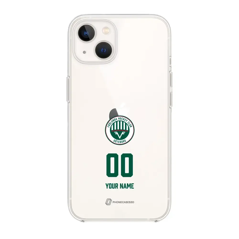 Frölunda Hockey Official Clear Phone Case Name and Number in Green - Image 4