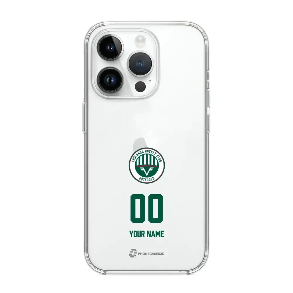 Frölunda Hockey Official Clear Phone Case Name and Number in Green - Image 5