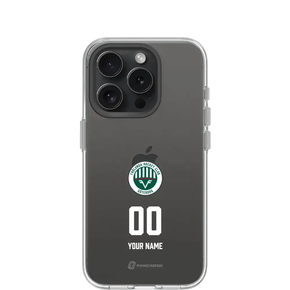 Frölunda Hockey Official Clear Phone Case Name and Number in White - Image 12