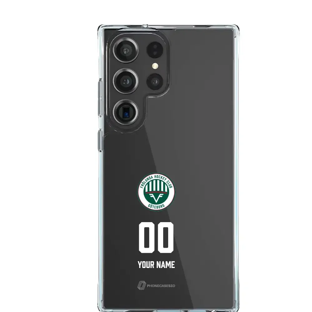 Frölunda Hockey Official Clear Phone Case Name and Number in White - Image 31
