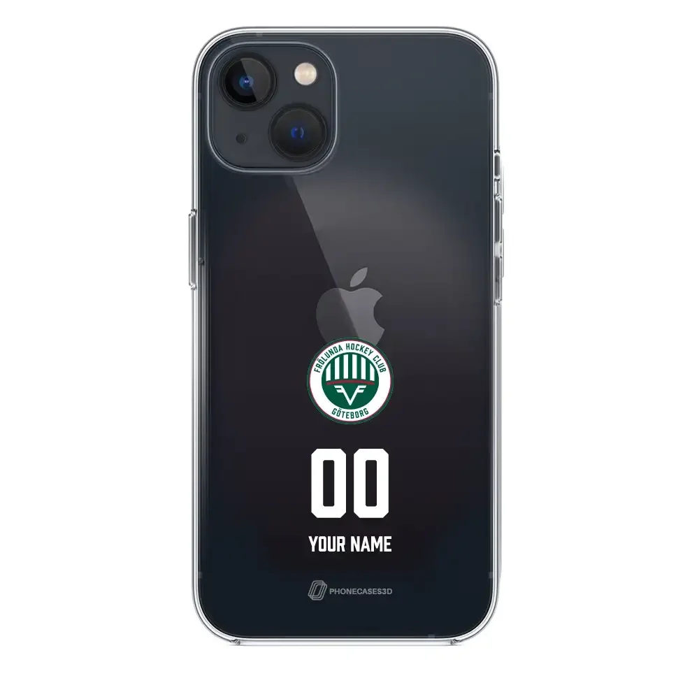 Frölunda Hockey Official Clear Phone Case Name and Number in White - Image 4