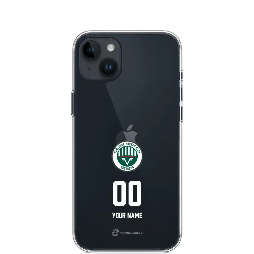 Frölunda Hockey Official Clear Phone Case Name and Number in White - Image 7