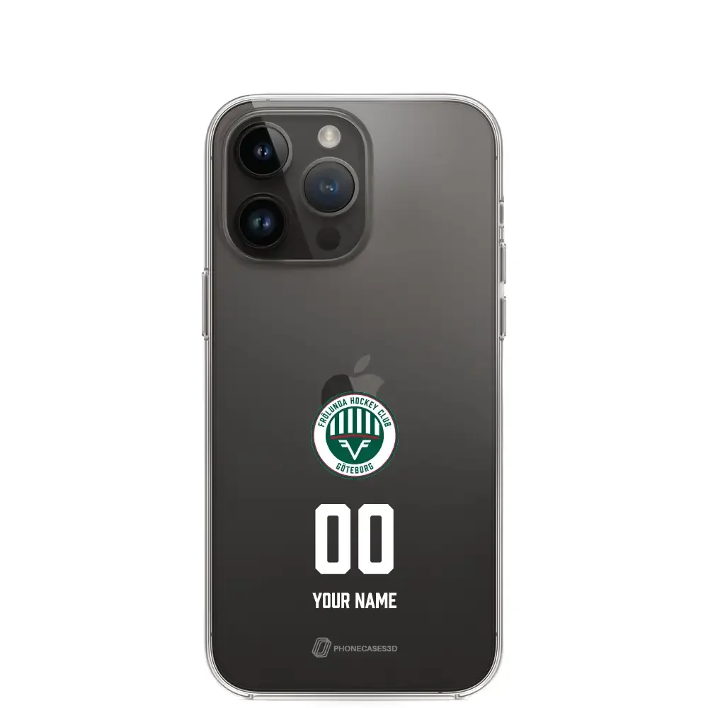 Frölunda Hockey Official Clear Phone Case Name and Number in White - Image 9