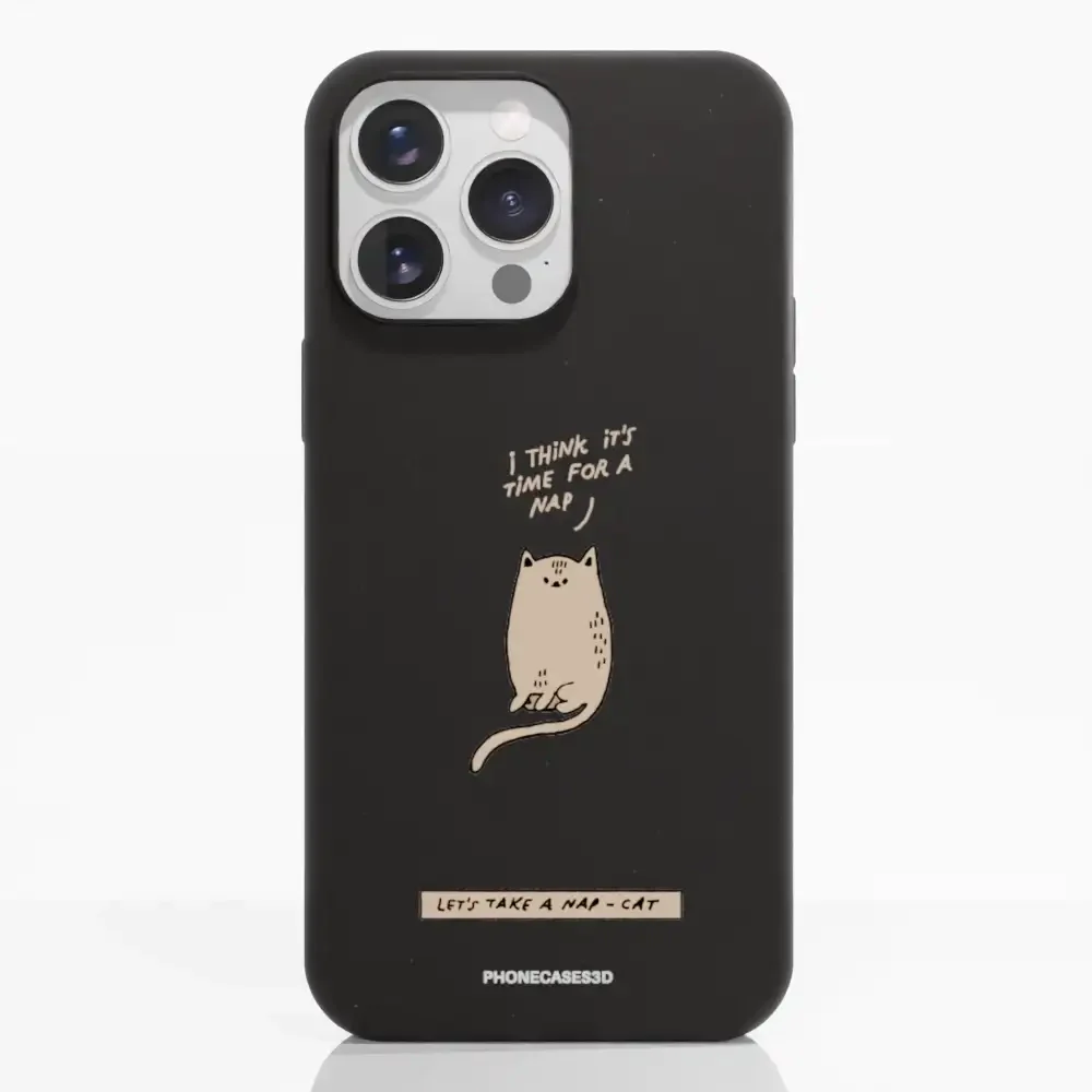 Maja Official Black Compostable Phone Case Design Nap-Cat - Image 16