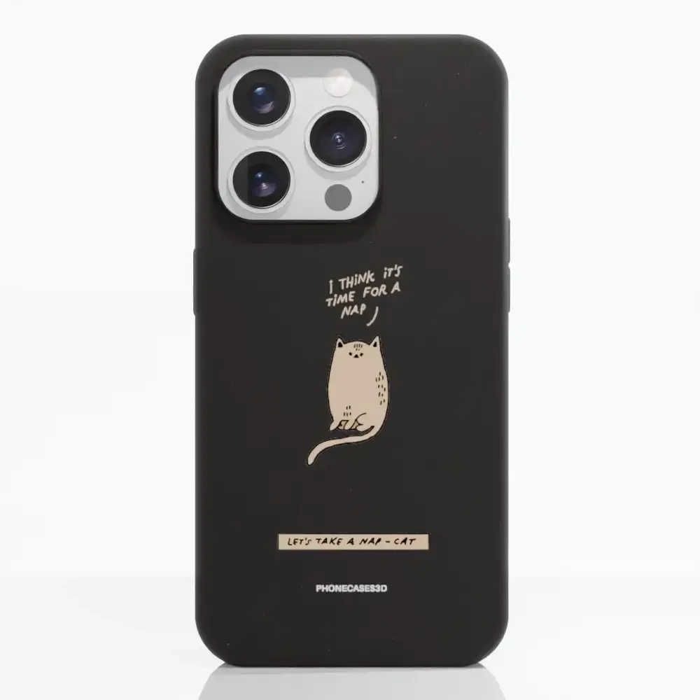 Maja Official Black Compostable Phone Case Design Nap-Cat - Image 20