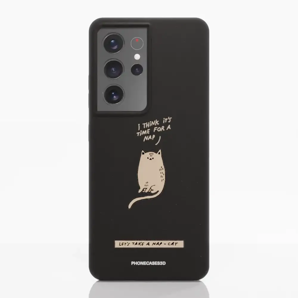 Maja Official Black Compostable Phone Case Design Nap-Cat - Image 35