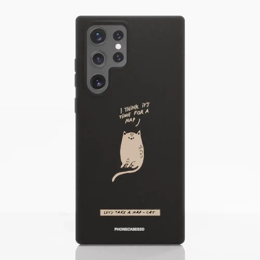 Maja Official Black Compostable Phone Case Design Nap-Cat - Image 38