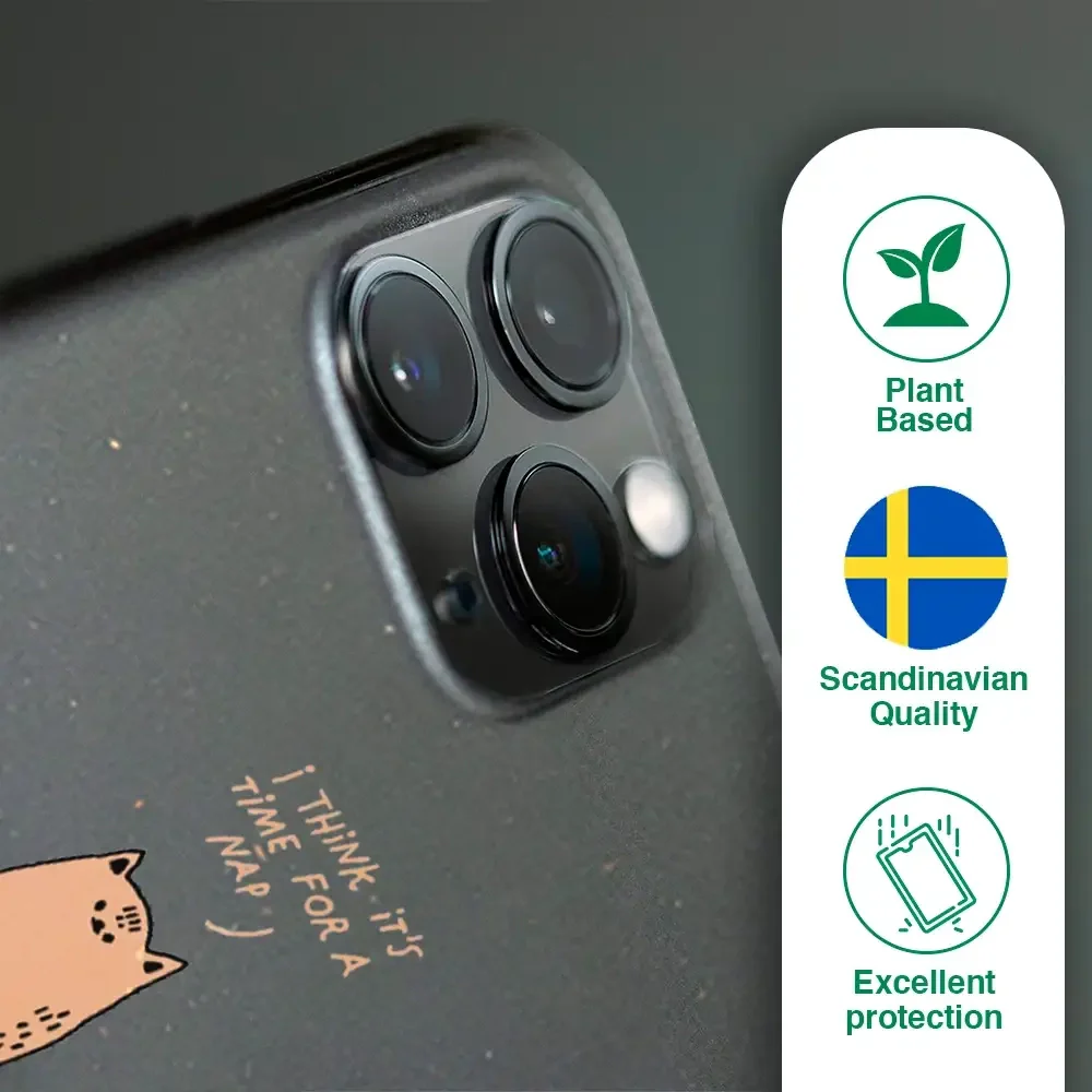 Maja Official Black Compostable Phone Case Design Nap-Cat - Image 49