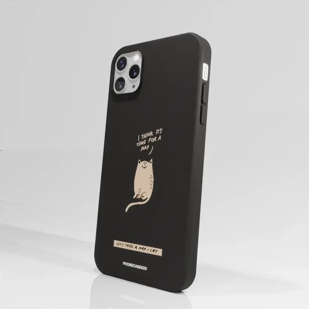 Maja Official Black Compostable Phone Case Design Nap-Cat - Image 53