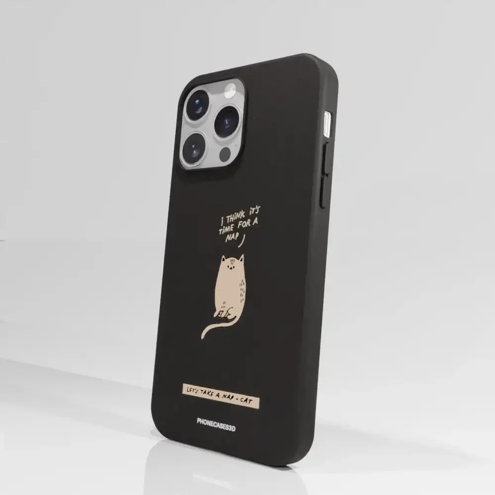 Maja Official Black Compostable Phone Case Design Nap-Cat - Image 63