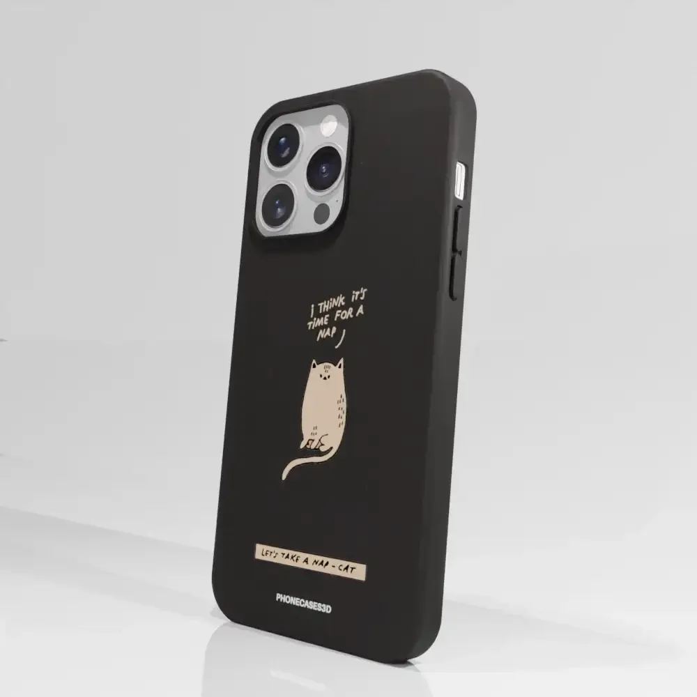 Maja Official Black Compostable Phone Case Design Nap-Cat - Image 67