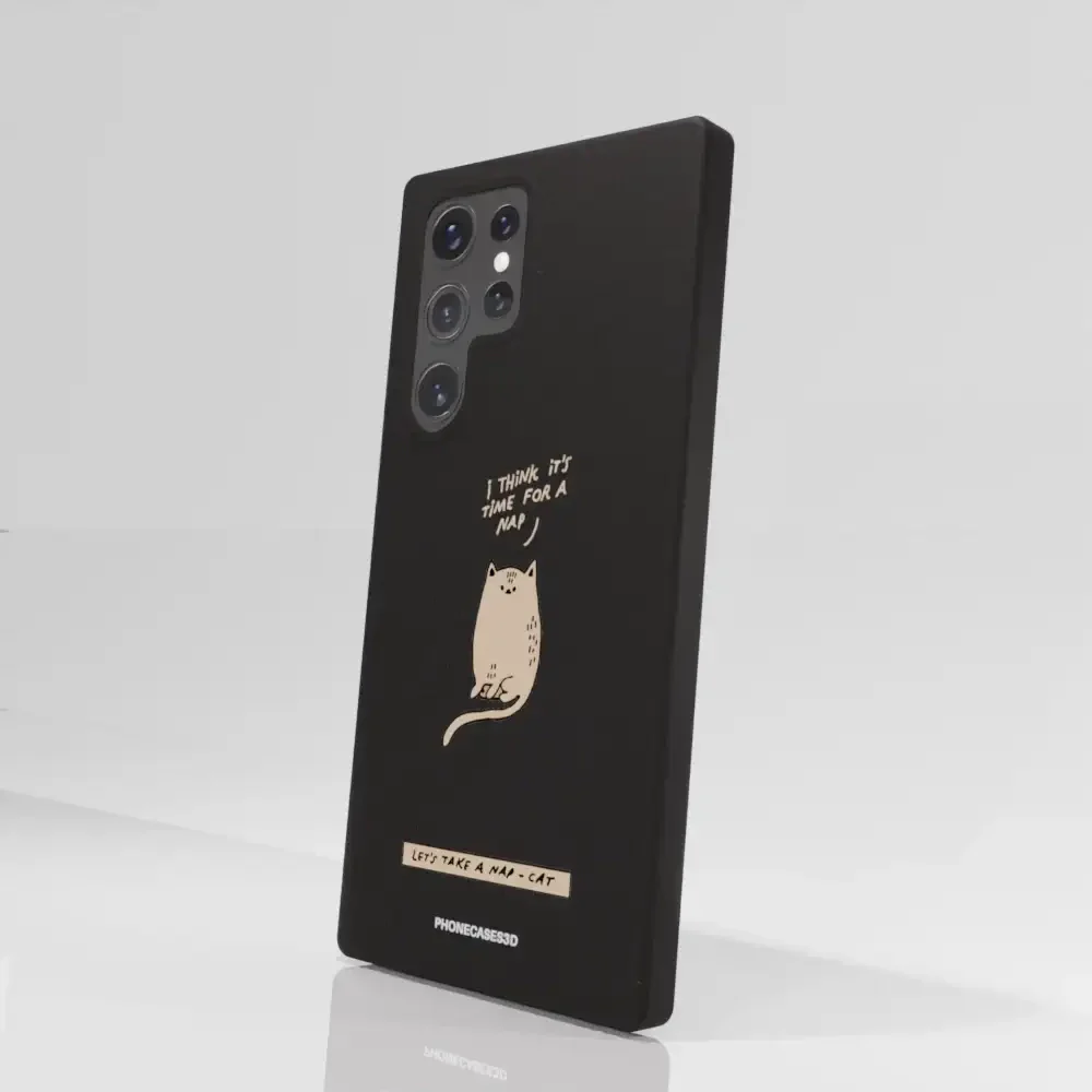 Maja Official Black Compostable Phone Case Design Nap-Cat - Image 78