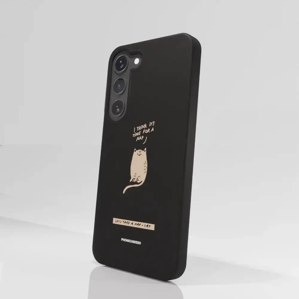 Maja Official Black Compostable Phone Case Design Nap-Cat - Image 79