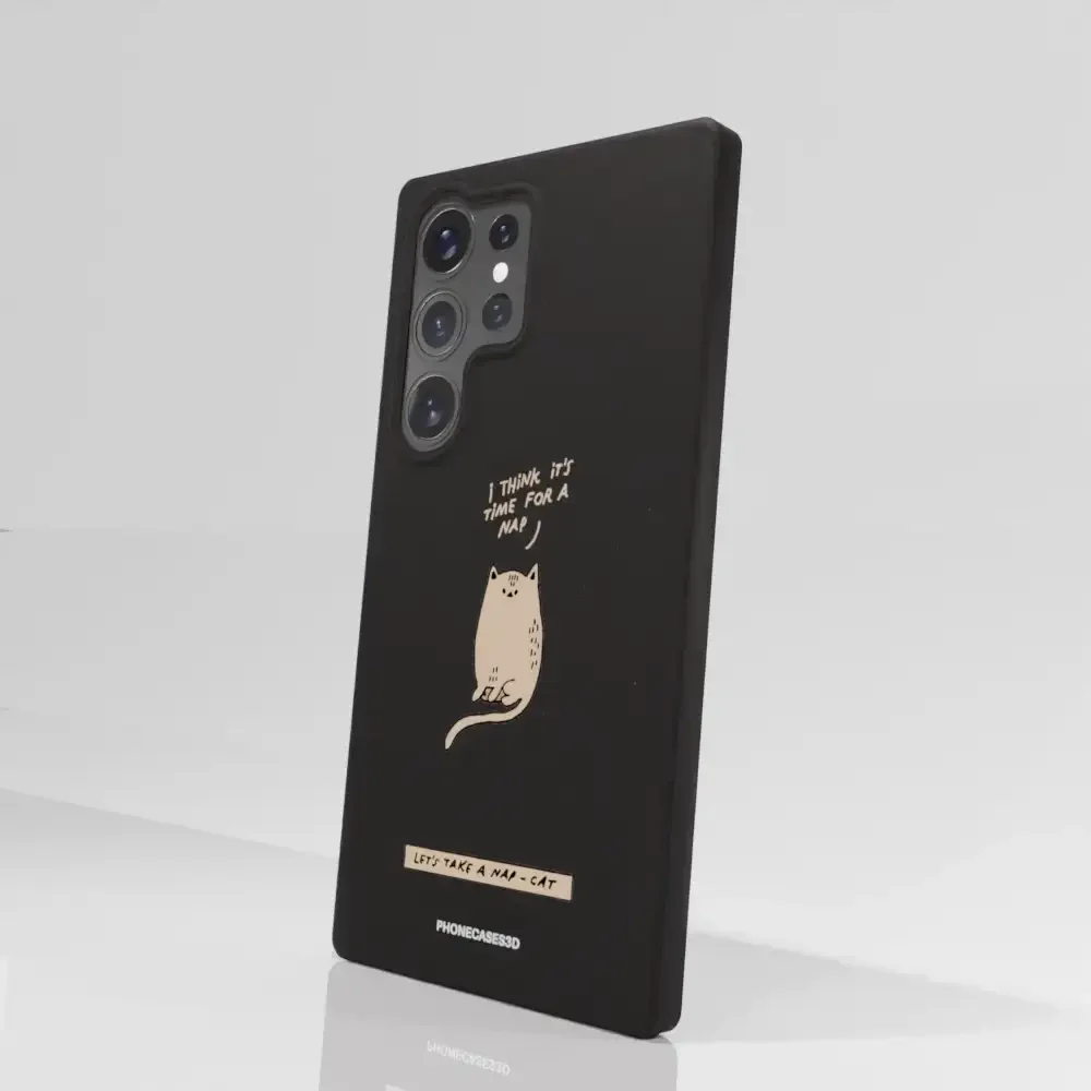 Maja Official Black Compostable Phone Case Design Nap-Cat - Image 84