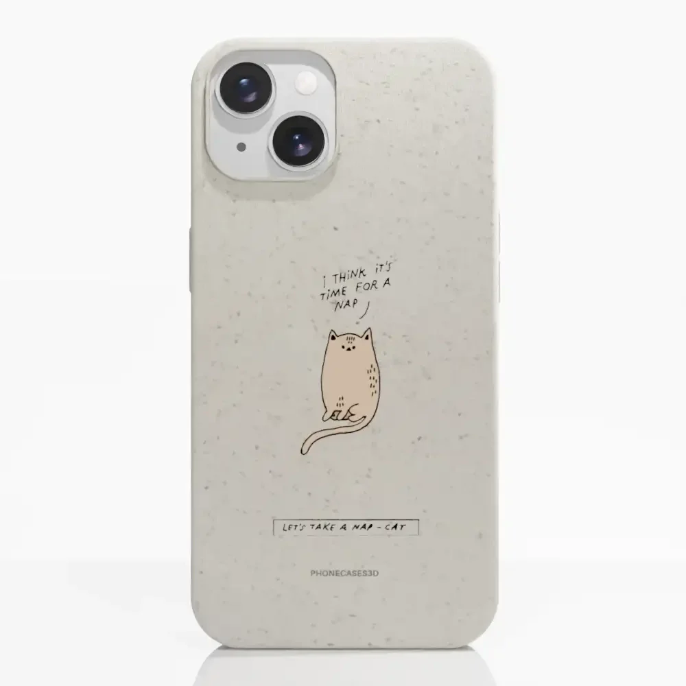 Maja Official White Compostable Phone Case Design Nap-Cat - Image 10