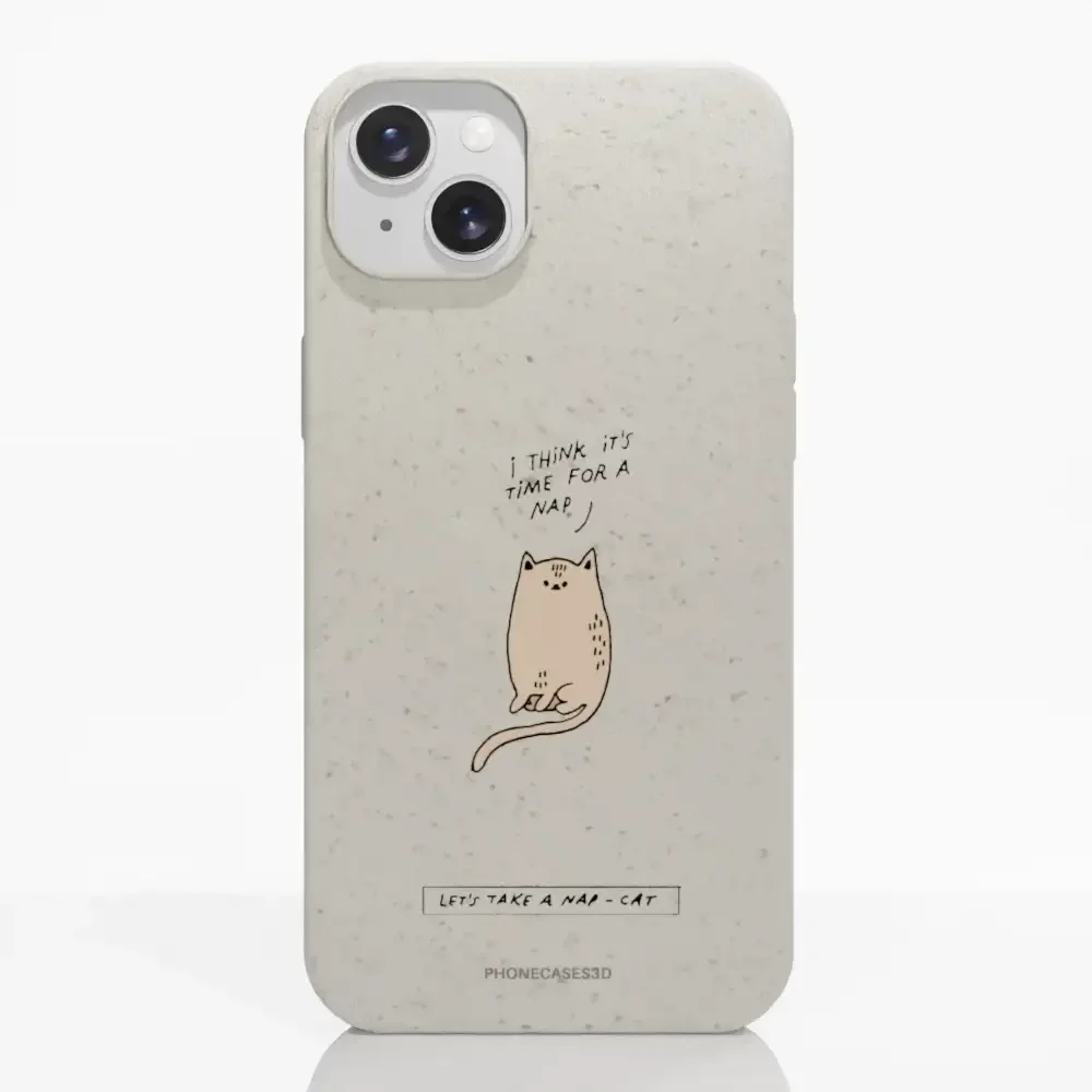 Maja Official White Compostable Phone Case Design Nap-Cat - Image 11