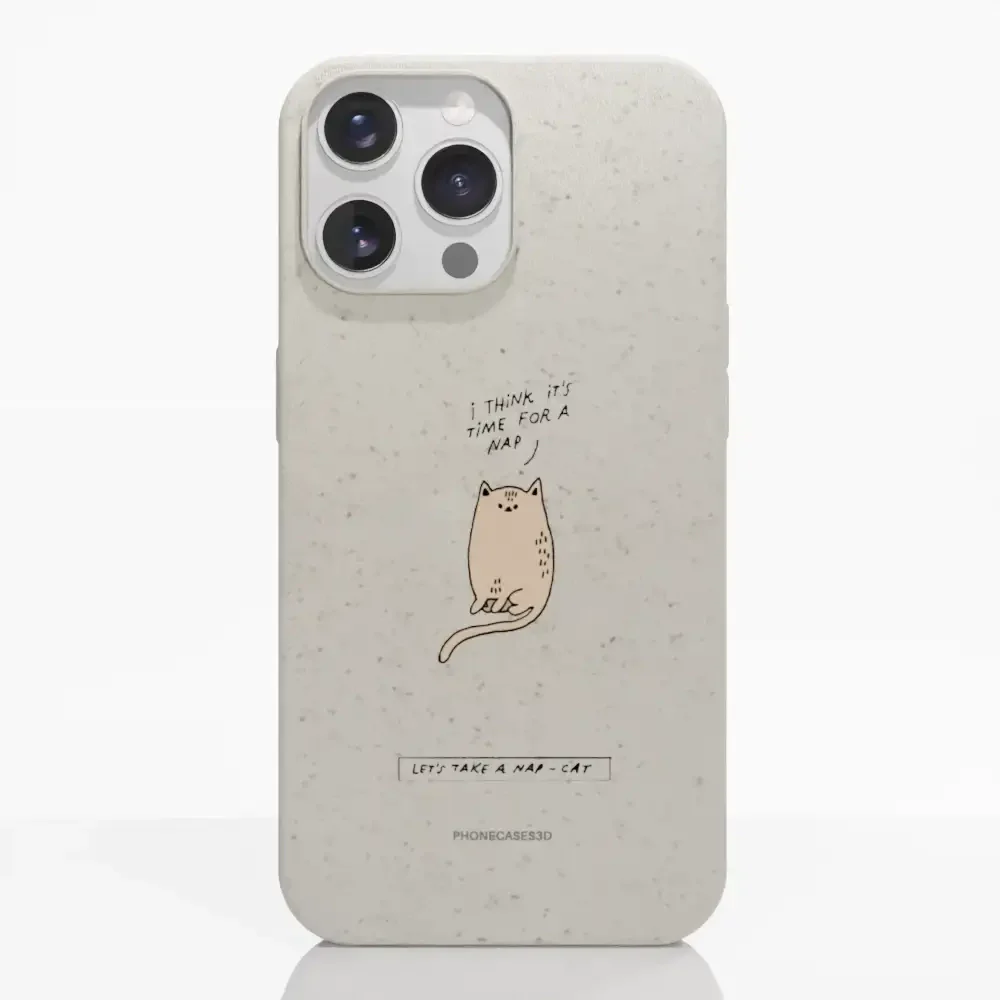 Maja Official White Compostable Phone Case Design Nap-Cat - Image 12