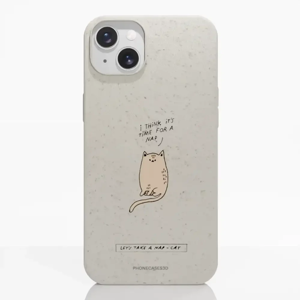 Maja Official White Compostable Phone Case Design Nap-Cat - Image 15