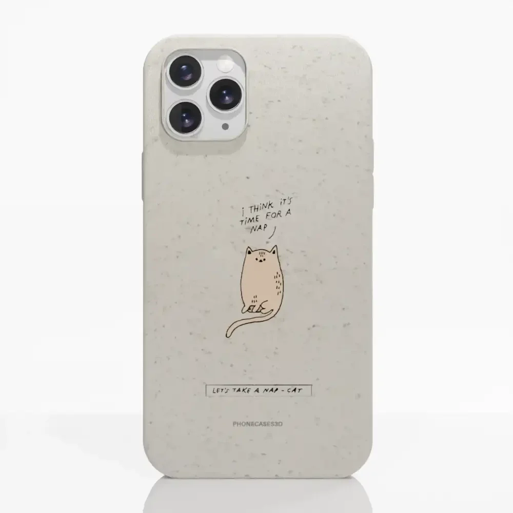 Maja Official White Compostable Phone Case Design Nap-Cat - Image 2