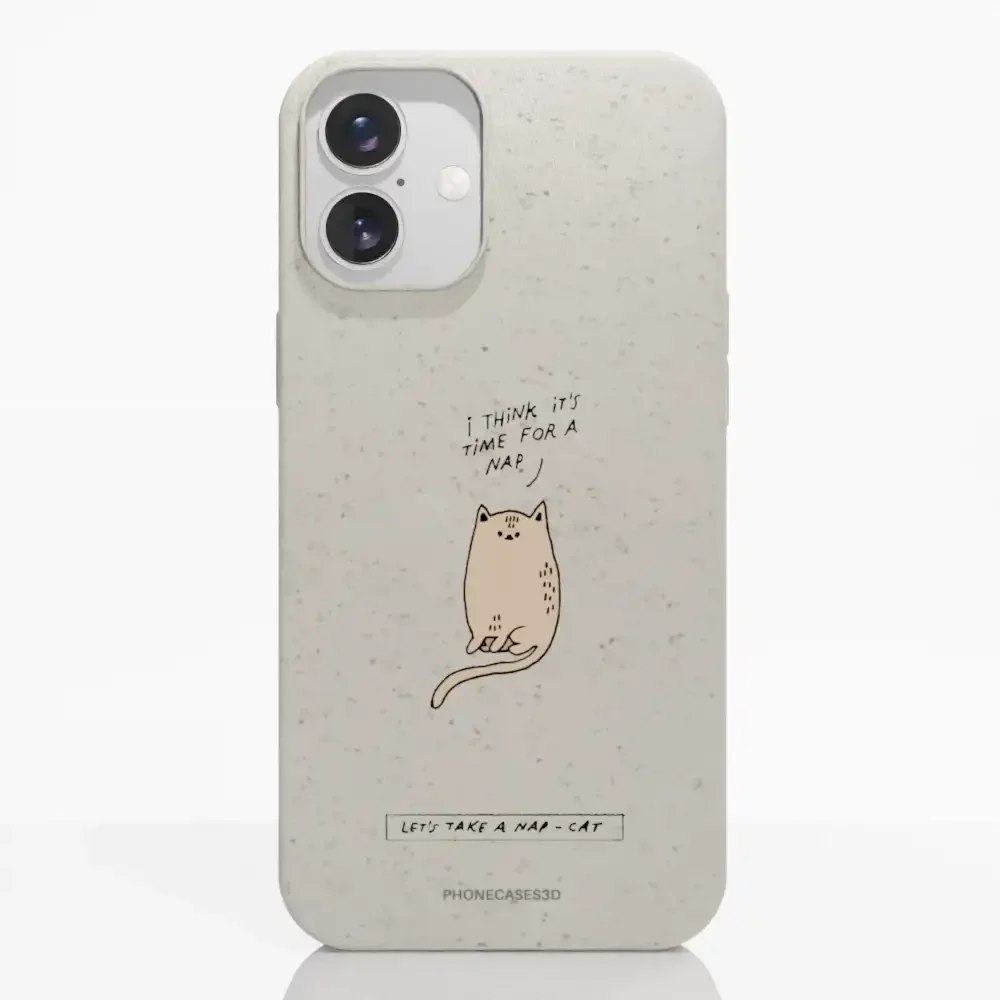 Maja Official White Compostable Phone Case Design Nap-Cat - Image 20