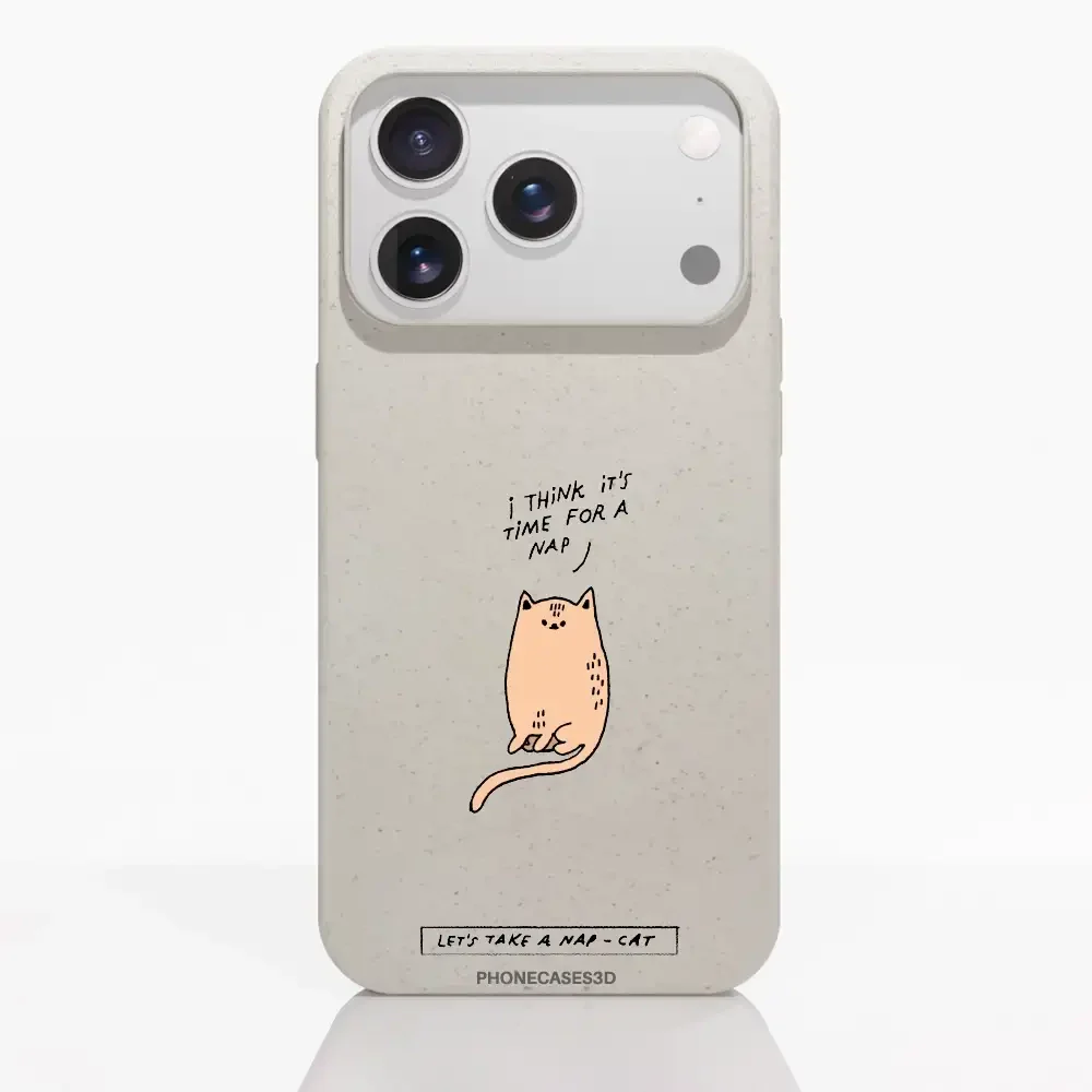 Maja Official White Compostable Phone Case Design Nap-Cat - Image 26