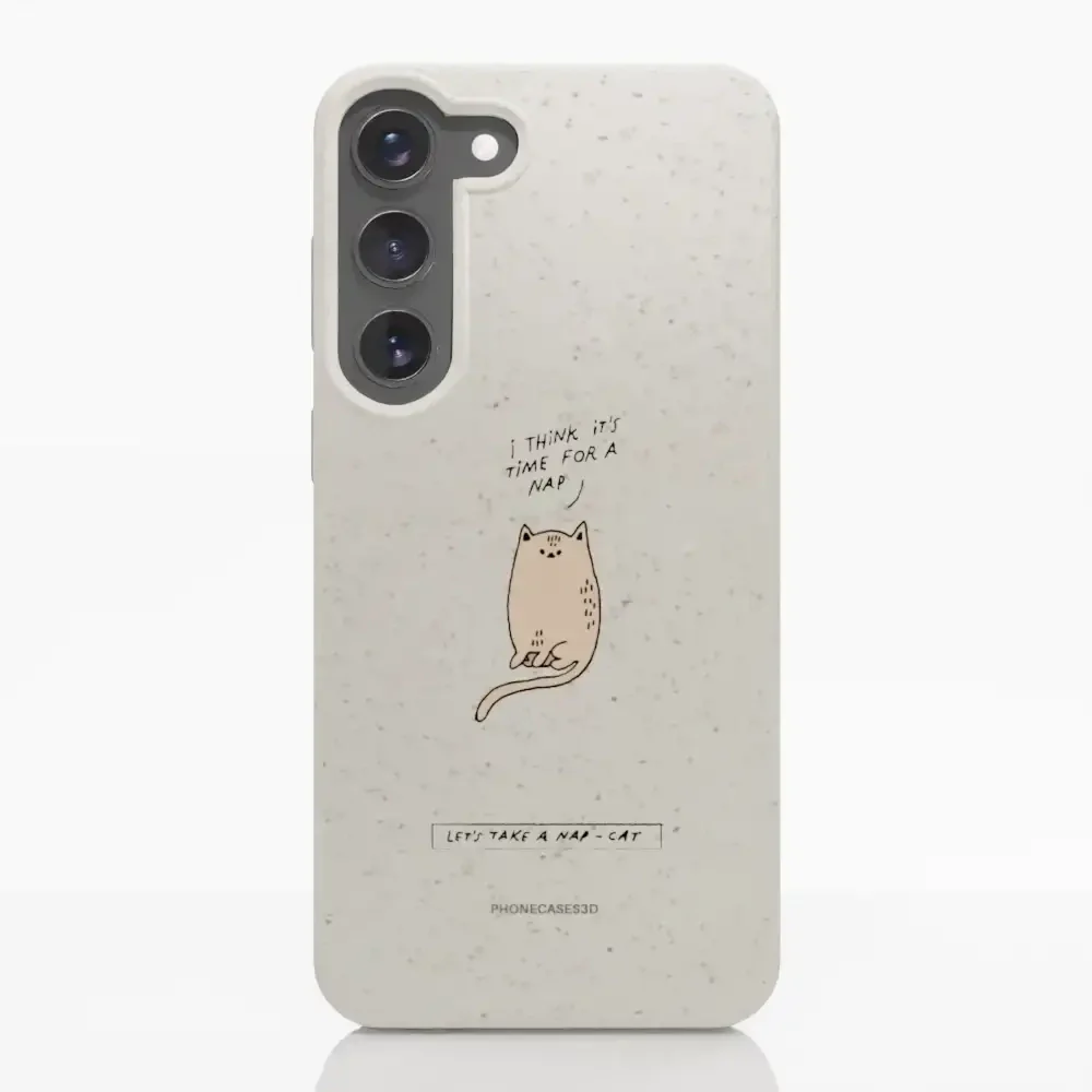 Maja Official White Compostable Phone Case Design Nap-Cat - Image 34