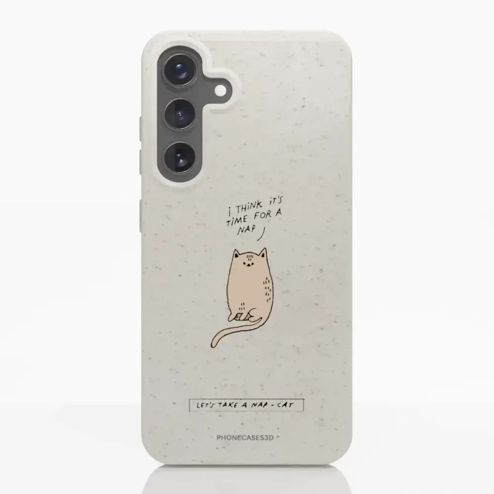 Maja Official White Compostable Phone Case Design Nap-Cat - Image 38