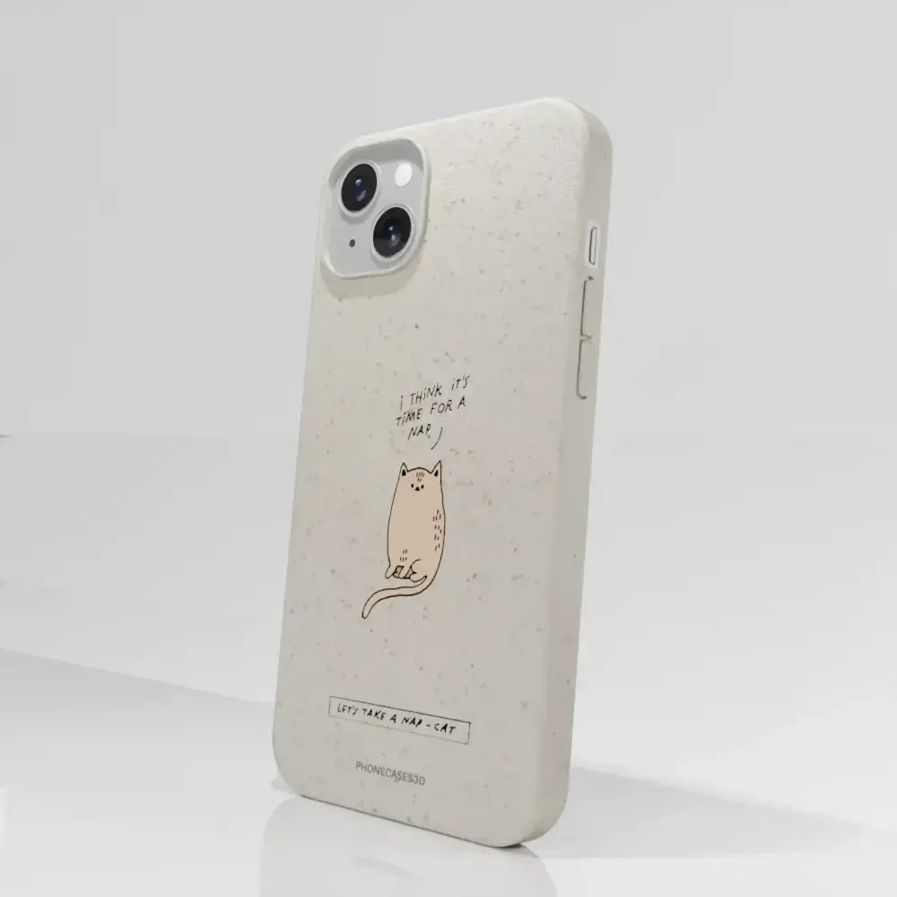 Maja Official White Compostable Phone Case Design Nap-Cat - Image 61
