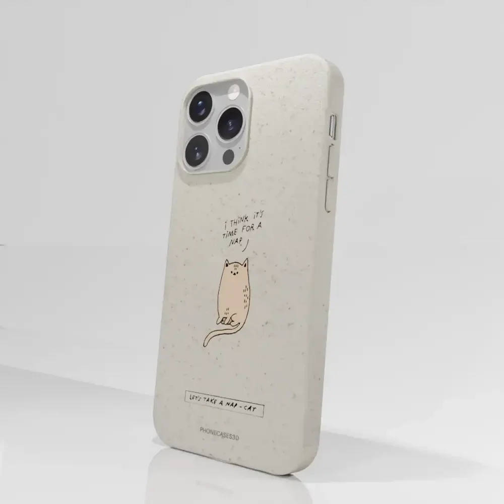 Maja Official White Compostable Phone Case Design Nap-Cat - Image 63