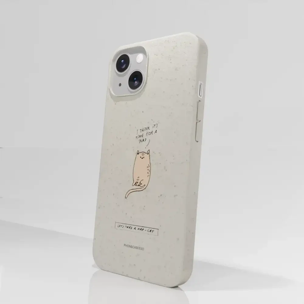 Maja Official White Compostable Phone Case Design Nap-Cat - Image 64