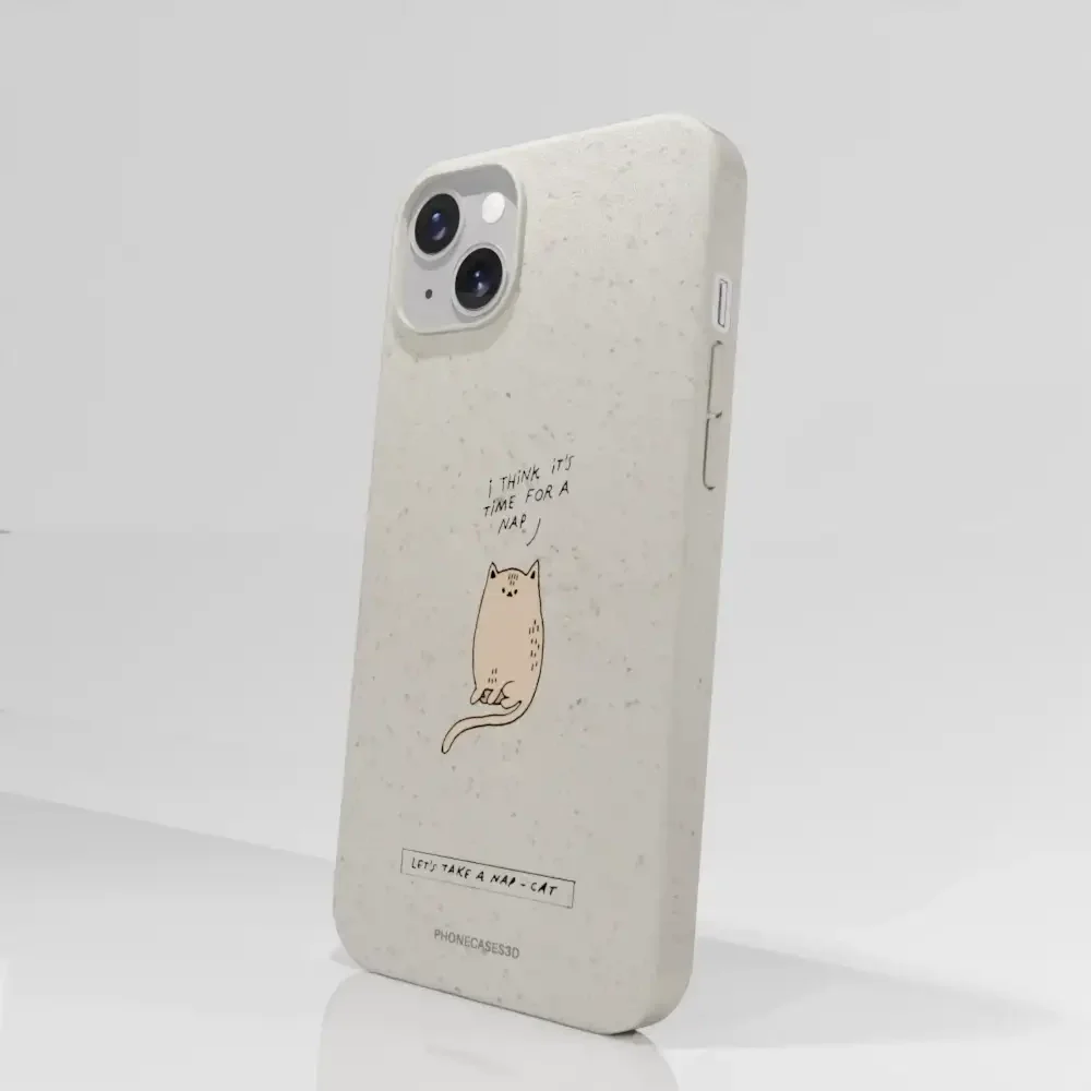 Maja Official White Compostable Phone Case Design Nap-Cat - Image 65