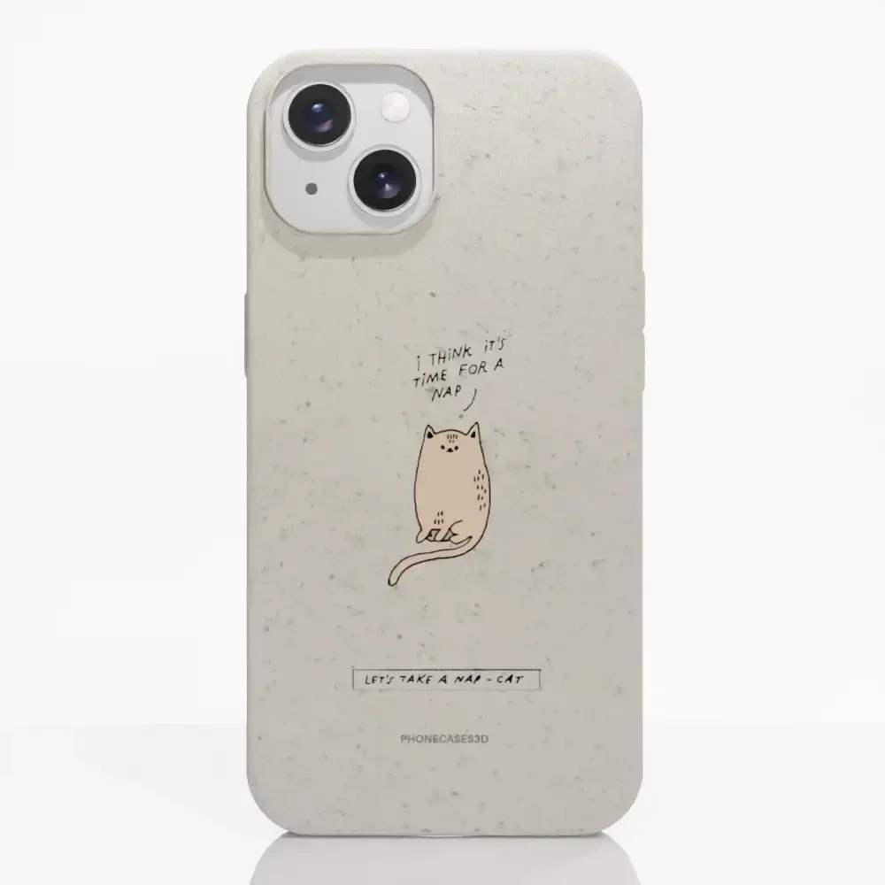 Maja Official White Compostable Phone Case Design Nap-Cat - Image 7