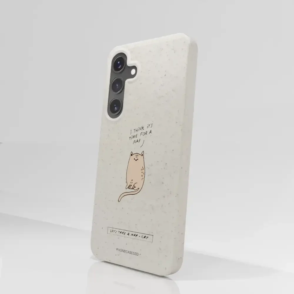 Maja Official White Compostable Phone Case Design Nap-Cat - Image 83