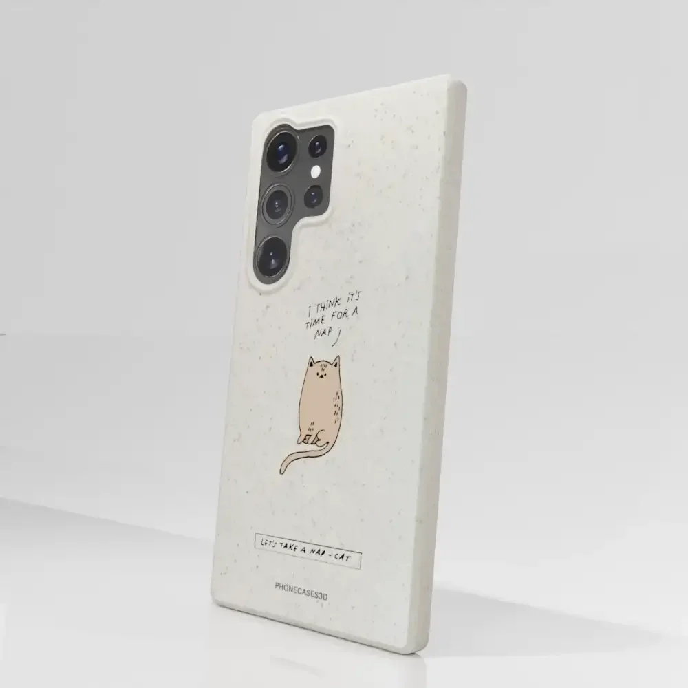 Maja Official White Compostable Phone Case Design Nap-Cat - Image 84