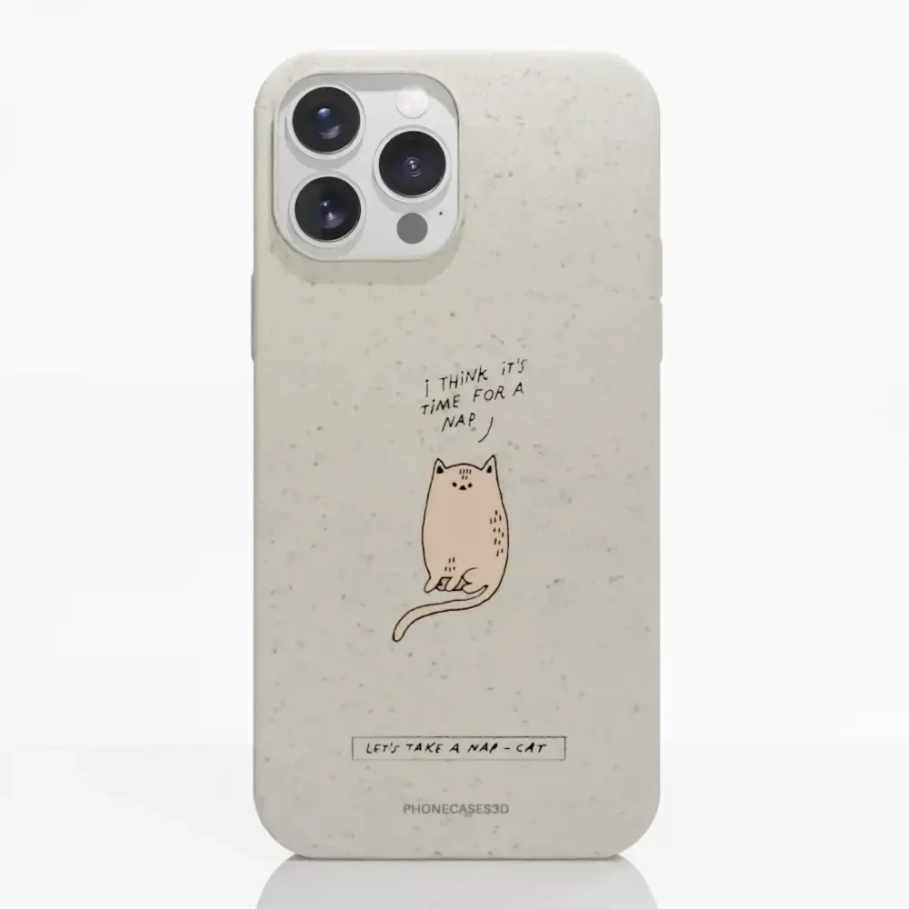 Maja Official White Compostable Phone Case Design Nap-Cat - Image 9