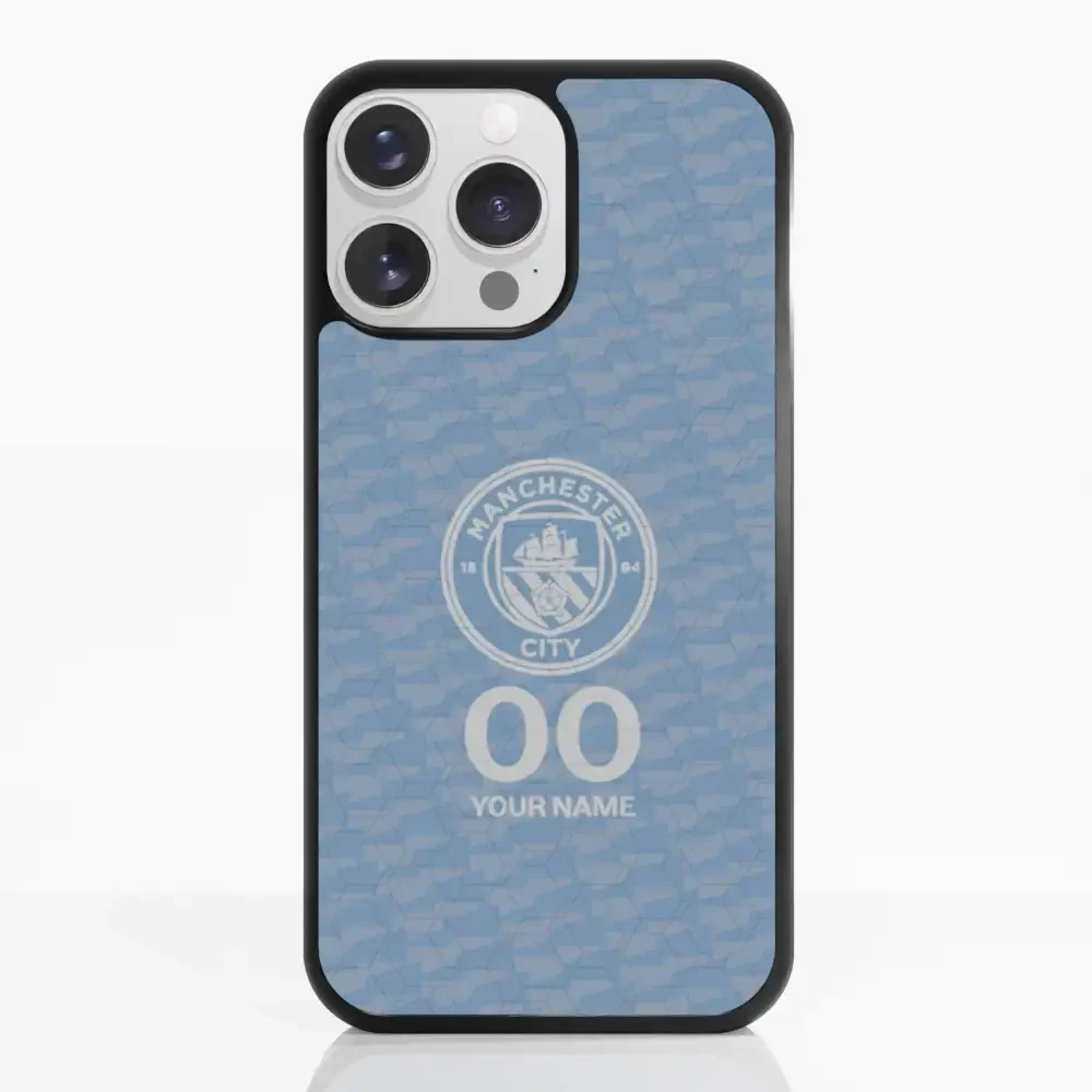 Man City Official 3D Phone Case Design Light Blue Flag Pattern + Name - Image 15