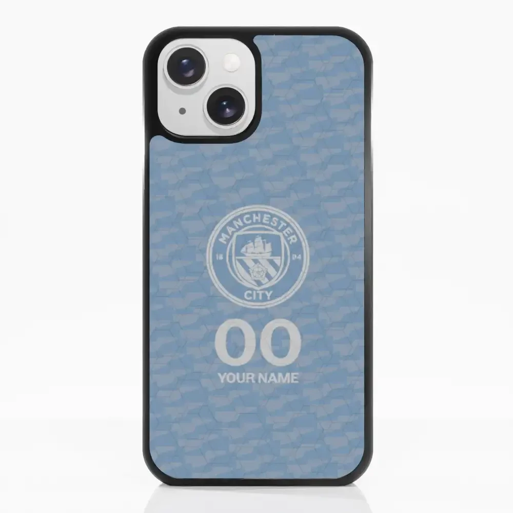 Man City Official 3D Phone Case Design Light Blue Flag Pattern + Name - Image 16