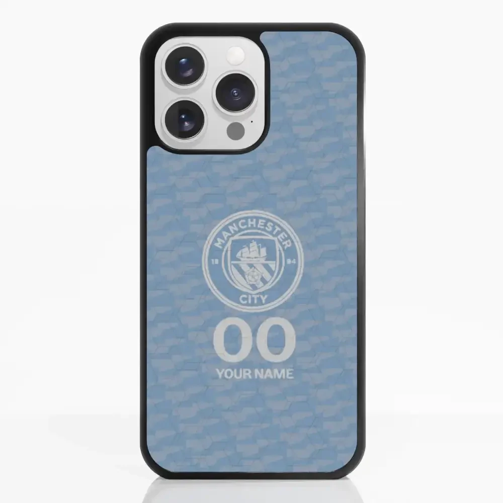 Man City Official 3D Phone Case Design Light Blue Flag Pattern + Name - Image 19