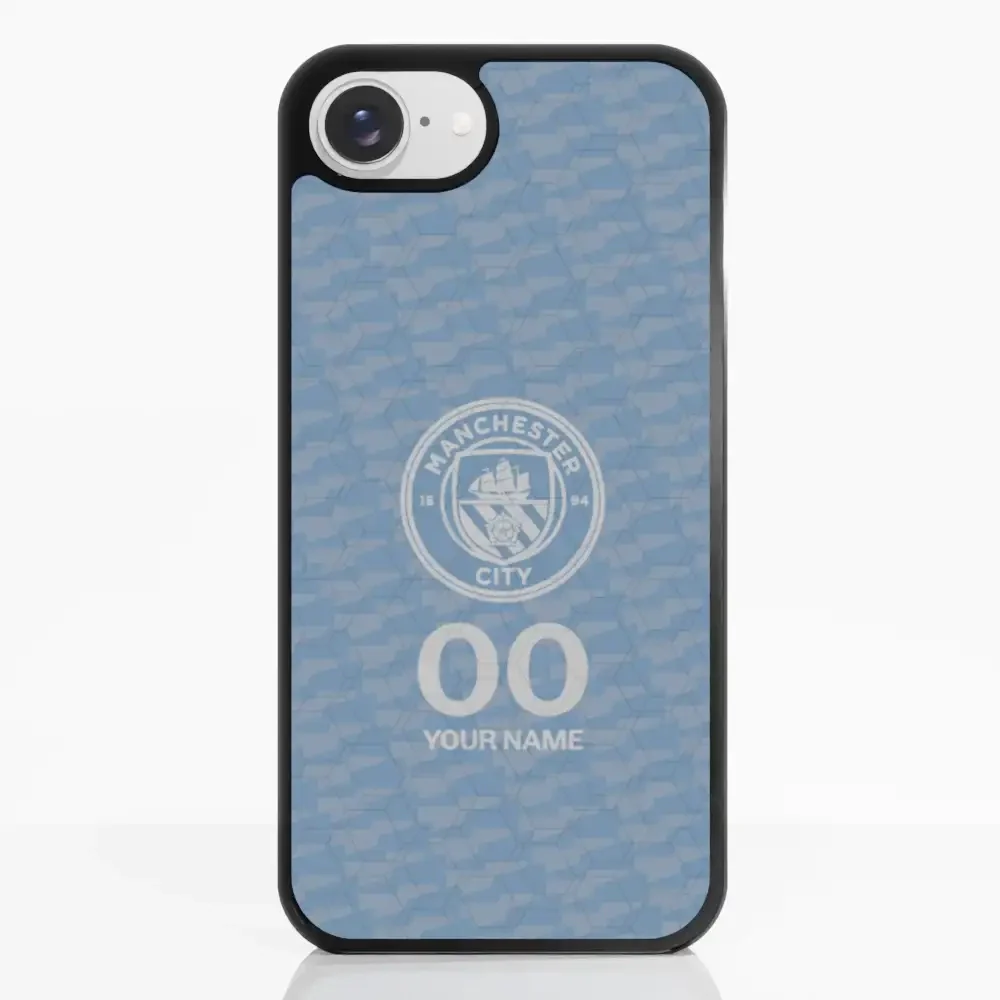 Man City Official 3D Phone Case Design Light Blue Flag Pattern + Name - Image 21