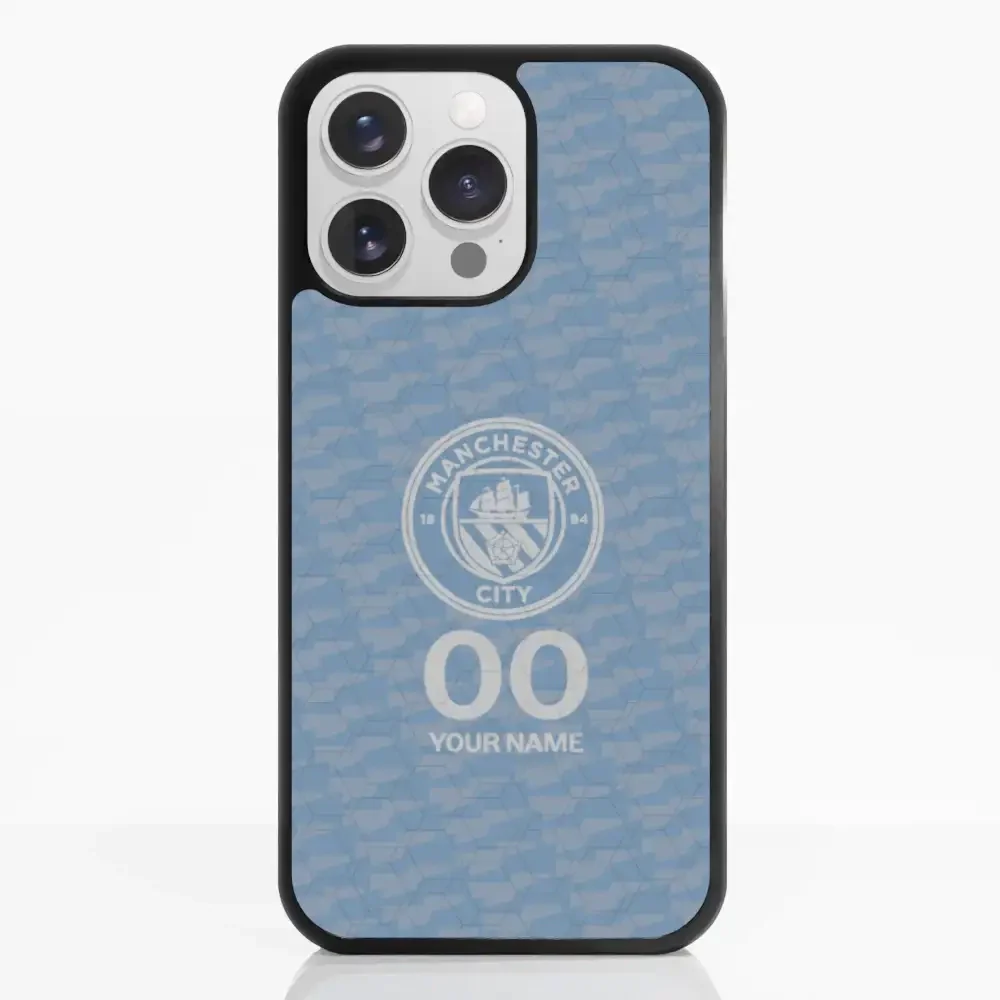 Man City Official 3D Phone Case Design Light Blue Flag Pattern + Name - Image 23