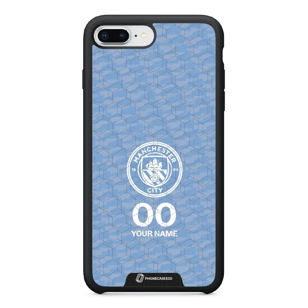 Man City Official 3D Phone Case Design Light Blue Flag Pattern + Name - Image 33